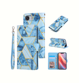 iPhone 17e / 16e | iPhone 17e / 16e - UNIQ™ Marble Læder Etui - Ocean - DELUXECOVERS.DK