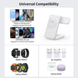 3-i-1 & Multi-Ladestationer | <X>Magcold™ 3-i-1 Ladestation til Mobil, iWatch, AirPods - 45W! - MagSafe - Hvid - DELUXECOVERS.DK