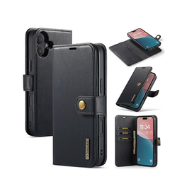 iPhone 17 | iPhone 17 - Vintage 2-i-1 læder etui (aftageligt cover) – Sort – DG.MING™ - DELUXECOVERS.DK