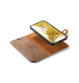 Samsung Galaxy S23 | Samsung Galaxy S23 - Vintage 2-i-1 læder etui (aftageligt cover) – Brun – DG.MING™ - DELUXECOVERS.DK