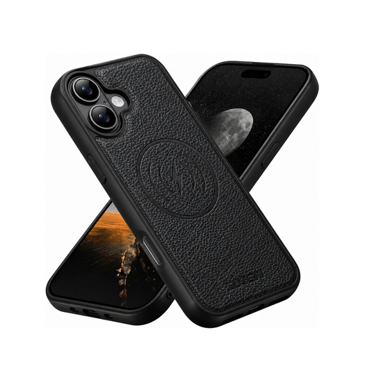 iPhone 18 - Suteni®  Vegansk Læder cover M. MagSafe  - Sort