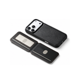 iPhone 17 Pro | iPhone 17 Pro - Magnetiskt läderskal med avtagbar RFID-korthållare - Svart - ESEBLE™ - DELUXECOVERS.SE