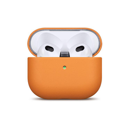 Airpods 4 | AirPods 4 | Ægte Læder Cover - Full-Grain - Orange - DELUXECOVERS.DK