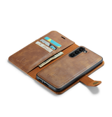Samsung Galaxy S21 | Samsung Galaxy S21 5G - Vintage 2-i-1 læder etui (aftageligt cover) – Brun – DG.MING™ - DELUXECOVERS.DK