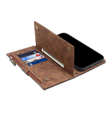 iPhone 15 Plus | iPhone 15 Plus - ESEBLE™ Vegan-Læder Cover Etui M. Pung - Brun - DELUXECOVERS.DK