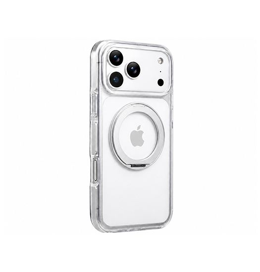 iPhone 17 Pro | iPhone 17 Pro - MagSafe Silikone Cover m. Ring Holder - Sølv - DELUXECOVERS.DK