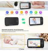 Babymonitor | Babymonitor m. Kamera - 5 Tommer skærm - temperatursensor - DELUXECOVERS.DK