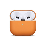 Airpods 3 | AirPods 3 | Ægte Læder Cover - Full-Grain - Orange - DELUXECOVERS.DK