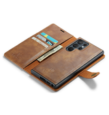 Samsung Galaxy S23 Ultra | Samsung Galaxy S23 Ultra - Vintage 2-i-1 læder etui (aftageligt cover) – Brun – DG.MING™ - DELUXECOVERS.DK