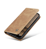 iPhone 17 Air | iPhone 17 Air - CaseMe™ Noble Læder Etui / Pung - Lysebrun - DELUXECOVERS.DK