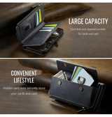 iPhone 16 | iPhone 16 - CaseMe™ Læder Cover med Crossbody Strop - Sort - DELUXECOVERS.DK
