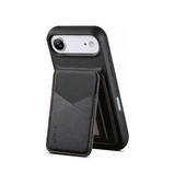iPhone 17 Air | iPhone 17 Air - MagSafe-läderskal med avtagbar RFID-korthållare - Svart - ESEBLE™ - DELUXECOVERS.SE