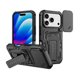 iPhone 18 Pro | iPhone 18 Pro - Cam-Slide stöttåligt skal - Svart - DELUXECOVERS.SE
