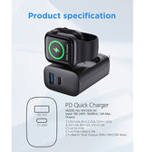 Vægoplader | Apple Watch - MagCold® Trådløs Oplader & Vægoplader - 23W - Sort - DELUXECOVERS.DK