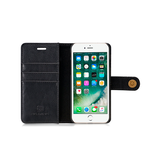 iPhone 6 / 6s | iPhone 6/6s - Vintage 2-i-1 plånboksfodral i läder (avtagbart skal) – Svart – DG.MING™ - DELUXECOVERS.SE