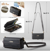 iPhone 16 | iPhone 16 - CaseMe™ Læder Cover med Crossbody Strop - Sort - DELUXECOVERS.DK