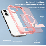 iPhone 16 - Frostat MagSafe-skal med ställ - Rosa