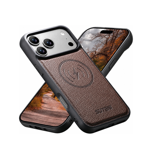 iPhone 18 Pro - Suteni®  Vegansk Læder cover M. MagSafe  - Brun