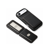iPhone 17 Air | iPhone 17 Air - MagSafe-läderskal med avtagbar RFID-korthållare - Svart - ESEBLE™ - DELUXECOVERS.SE