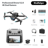 Drönare | Professionell Drönare V.2.0 - 4K Dubbelkamera - Borstlös - GPS - Svart - DELUXECOVERS.SE