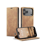 iPhone 17 Pro | iPhone 17 Pro - CaseMe™ Noble Læder Etui / Pung -Lysebrun - DELUXECOVERS.DK
