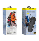 Bluetooth Højtaler | AWEI™ - Bluetooth-højtaler m. RGB-lys og IPX5 Vandtæt Design - Sort - DELUXECOVERS.DK
