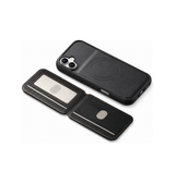 iPhone 17 | iPhone 17 - MagSafe-läderskal med avtagbar RFID-korthållare - Svart - ESEBLE™ - DELUXECOVERS.SE