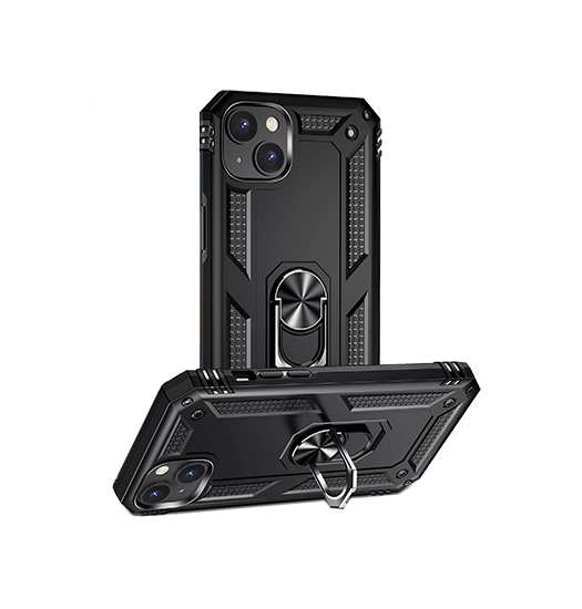 iPhone 13 Mini | iPhone 13 Mini - NX Pro™ Armor Cover m. Ring Holder - Sort - DELUXECOVERS.DK