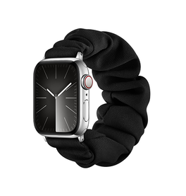 Apple Watch 38-42mm | Apple Watch (38/40/SE/41/42mm) - Scrunchie Dame Rem - Sort - DELUXECOVERS.DK