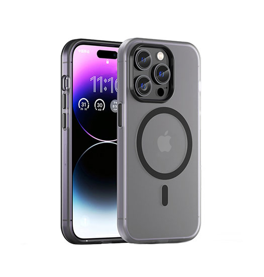 iPhone 15 Pro | iPhone 15 Pro - DeLX™ Translucent MagSafe Silikone Cover - Sort - DELUXECOVERS.DK