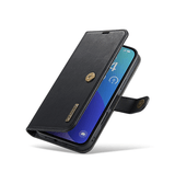 iPhone 16 Pro Max | iPhone 16 Pro Max - Vintage 2-i-1 plånboksfodral i läder (avtagbart skal) – Svart – DG.MING™ - DELUXECOVERS.SE