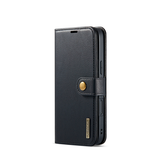 iPhone 15 Pro Max | iPhone 15 Pro Max - Vintage 2-i-1 plånboksfodral i läder (avtagbart skal) – Svart – DG.MING™ - DELUXECOVERS.SE
