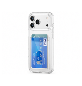 iPhone 18 Pro | iPhone 18 Pro - DeLX™ Silikone Cover Med Kortholder - Gennemsigtig - DELUXECOVERS.DK