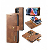 iPhone 11 | iPhone 11 - Vintage 2-i-1 læder etui (aftageligt cover) – Brun – DG.MING™ - DELUXECOVERS.DK