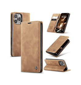 iPhone 16 Pro | iPhone 16 Pro - CaseMe™ Noble Læder Etui / Pung - Brun - DELUXECOVERS.DK