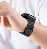 Apple Watch 42-49mm | Apple Watch (42/44/SE/45/46/49mm) - Milanese Umbrella Buckle Rem - Sort - DELUXECOVERS.DK
