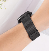 Apple Watch 42-49mm | Apple Watch (42/44/SE/45/46/49mm) - Milanese Umbrella Buckle Rem - Sort - DELUXECOVERS.DK