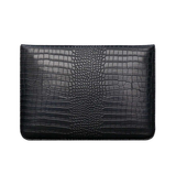 Macbook Sleeve | MacBook Pro/Air 15" - Crocodile Skin Læder Sleeve - Sort - DELUXECOVERS.DK