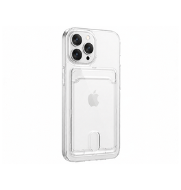 iPhone 14 Pro Max | iPhone 14 Pro Max - DeLX™ Silikone Cover Med Kortholder - Gennemsigtig - DELUXECOVERS.DK