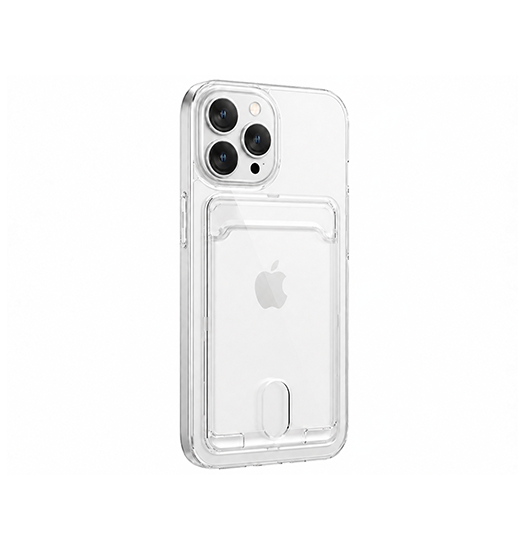 iPhone 15 Pro Max | iPhone 15 Pro Max - DeLX™ Silikone Cover Med Kortholder - Gennemsigtig - DELUXECOVERS.DK