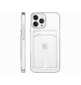 iPhone 14 Pro Max | iPhone 14 Pro Max - DeLX™ Silikone Cover Med Kortholder - Gennemsigtig - DELUXECOVERS.DK