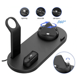 3-i-1 & Multi-Ladestationer | DeLX™ | 3-i-1 Opladerstation til Mobil / Apple Watch / AirPods - Sort - DELUXECOVERS.DK