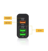 Vægoplader | 65W USB-C PD vægoplader + QC 3.0 (multiport) - Sort - DELUXECOVERS.DK