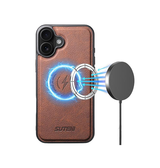 iPhone 16 Plus | iPhone 16 Plus - Suteni® 2-i-1 Læder Cover M. MagSafe - Brun - DELUXECOVERS.DK