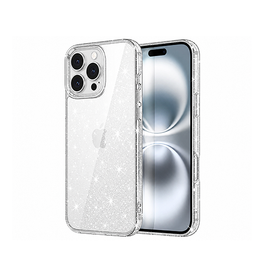 iPhone 14 Pro Max | iPhone 14 Pro Max - DeLX™ Glitter Silikone Cover - Sølv - DELUXECOVERS.DK