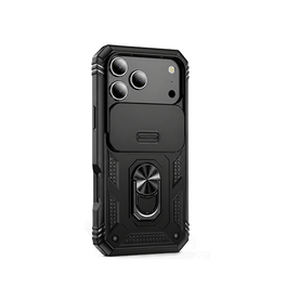 iPhone 17 Pro Max | iPhone 17 Pro Max - NX Pro™ Armor Cover m. Ring Holder - Sort - DELUXECOVERS.DK