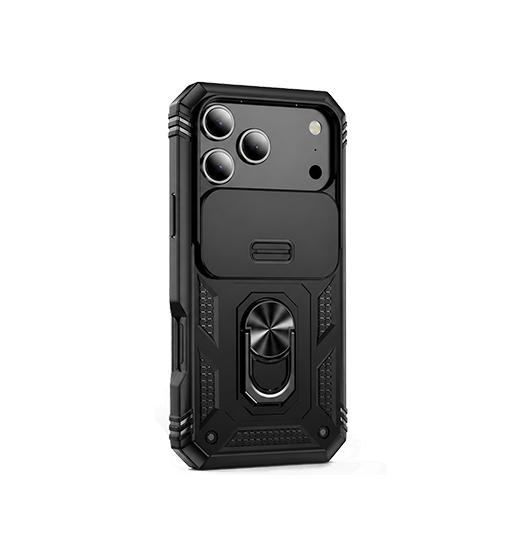 iPhone 17 Pro Max | iPhone 17 Pro Max - NX Pro™ Armor Cover m. Ring Holder - Sort - DELUXECOVERS.DK