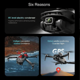 Drönare | SkyPro™ 8K - GPS-drönare - Dubbel kamera - Brushless - 60FPS - DELUXECOVERS.SE