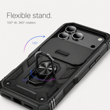 iPhone 17 Pro | iPhone 17 Pro - NX Pro™ Armor Cover m. Ring Holder - Sort - DELUXECOVERS.DK