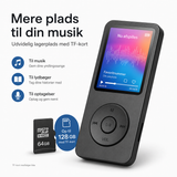 MP3/MP4 Afspiller | DeLX™ PocketPlay MP3/MP4 Musikafspiller – Bluetooth - DELUXECOVERS.DK